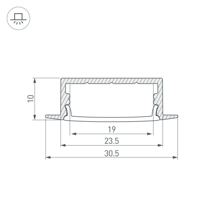картинка Профиль ARH-WIDE-F-H10-2000 ANOD (Arlight, Алюминий) 016186 от магазина BTSvet