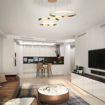 картинка Подвесная люстра светодиодная с пультом и управлением смартфоном регулировкой яркости Smart Posh 90275/3 от магазина BTSvet