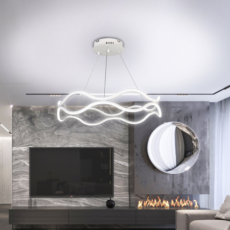 картинка Подвесной светильник светодиодный с голосовым управлением пультом и управлением со смартфона регулировкой цветовой температуры и яркости ночным режимом и таймером LED LAMPS 81284 от магазина BTSvet