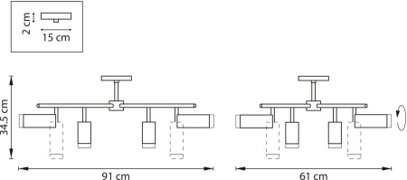 картинка Люстра потолочная на штанге Rullo LR7283748740 (571728+214437-4+214487-4+202430-8) от магазина BTSvet