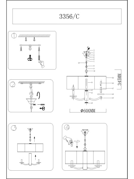 картинка Подвесная люстра 3365/C brass от магазина BTSvet