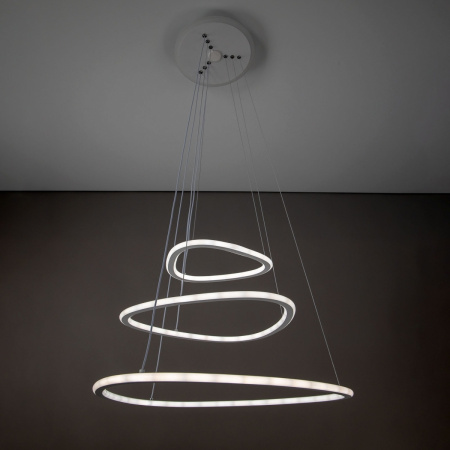 картинка Умная подвесная люстра Белая Неон Смарт CL731A330E RGB от магазина BTSvet