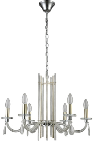 картинка Подвесная люстра AURELIO AURELIO SP6 GOLD+CHROME/TRANSPARENT от магазина BTSvet