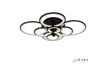 картинка Потолочная люстра светодиодная диммируемая с пультом Ring A001/8 BK от магазина BTSvet