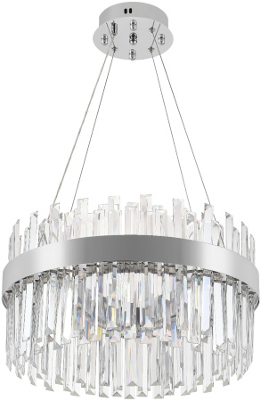 картинка Подвесная люстра хрустальная светодиодная с управлением смартфоном и пультом регулировкой цветовой температурой и яркости ночным режимом и таймером LED LAMPS 81271 от магазина BTSvet