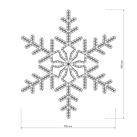 картинка Световая фигура светодиодная ARD-SNOWFLAKE-M3-920x920-432LED White (230V, 27W) (Ardecoled, IP65) 025306 от магазина BTSvet
