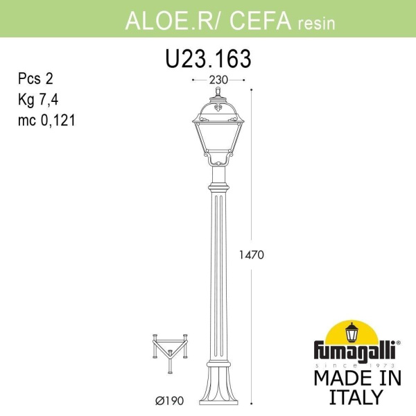 картинка Наземный фонарь Cefa U23.163.000.WYF1R от магазина BTSvet