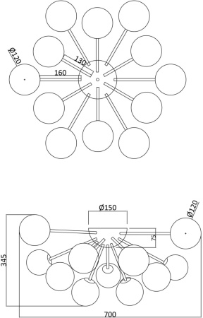 картинка Потолочная люстра Alexis FR5120CL-12G от магазина BTSvet