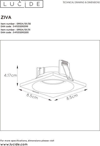картинка Встраиваемый светильник Ziva 09924/01/31 от магазина BTSvet