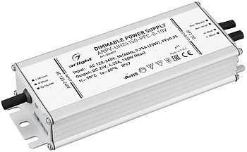 Блок питания ARPV-UH24150-PFC-0-10V (24V, 6.3A, 150W) (Arlight, IP67 Металл, 7 лет) 024277
