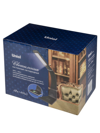 картинка Офисная настольная лампа светодиодная с выключателем USB-портом и беспроводным ЗУ TLD-565 Brown/LED/360Lm/3000-6000K/Dimmer/WR от магазина BTSvet