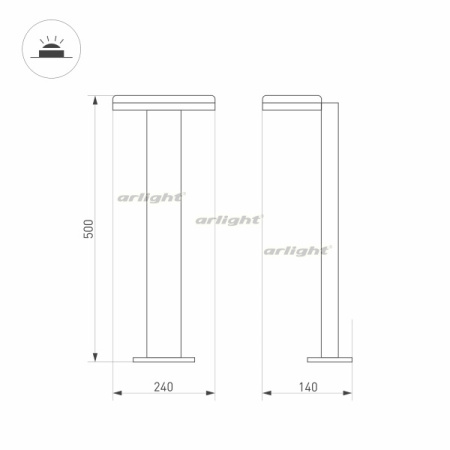картинка Ландшафтный светильник наземный LGD-TENT-BOLL-H500-9W Warm3000 (GR, 110 deg, 230V) (Arlight, IP65 Металл, 3 года) 029969 от магазина BTSvet