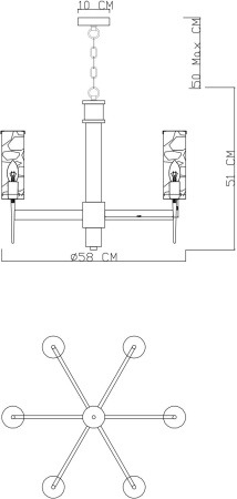 картинка Подвесная люстра Sham 4505/17 LM-6 от магазина BTSvet