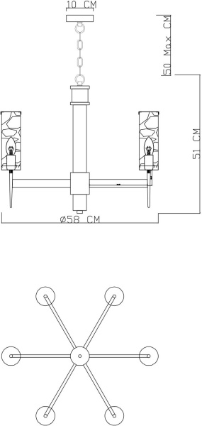 картинка Подвесная люстра Sham 4505/17 LM-6 от магазина BTSvet