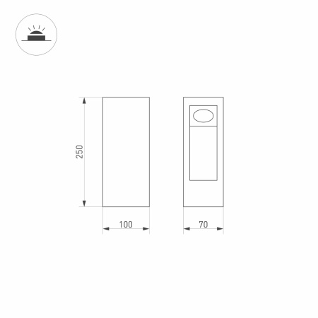 картинка Ландшафтный светильник наземный LGD-MARK-BOLL-H250-7W Warm3000 (GR, 60 deg, 230V) (Arlight, IP54 Металл, 3 года) 029975 от магазина BTSvet