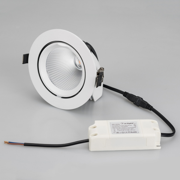 картинка Светильник встраиваемый LED LTD-EXPLORER-R130-20W Day4000 (WH, 38 deg) (Arlight, IP20 Металл, 3 года) 024030 от магазина BTSvet