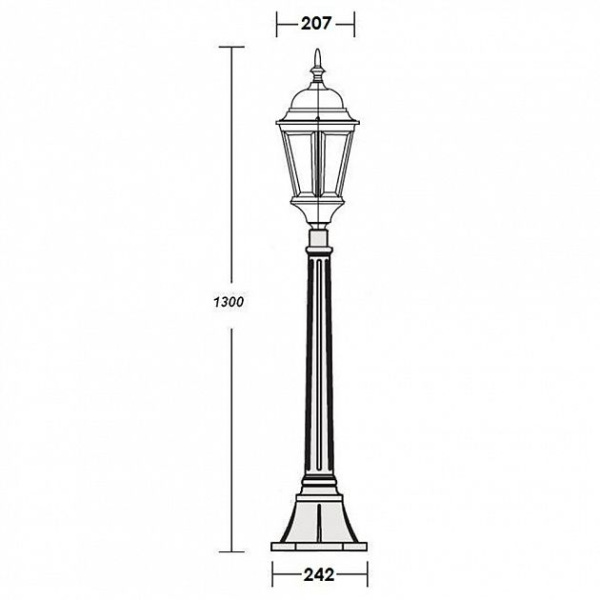 картинка Наземный фонарь 91407L Gb от магазина BTSvet