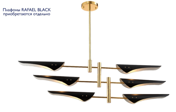 картинка Потолочная люстра RAFAEL SP6 GOLD от магазина BTSvet