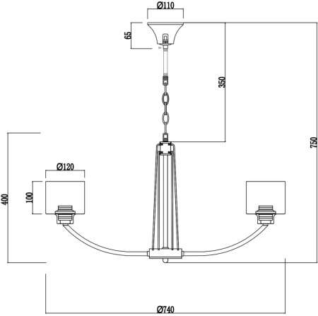 картинка Подвесная люстра Teodora FR5003PL-08B от магазина BTSvet