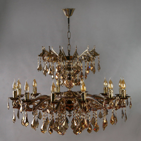 Большая люстра Leon 2128/12+12 PB Honey Leaf