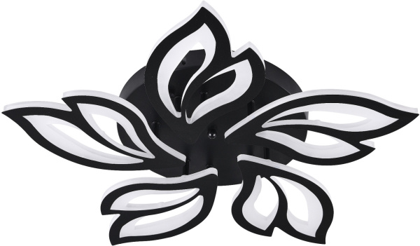 картинка Потолочная люстра светодиодная с управлением смартфоном и пультом регулировкой цветовой температурой и яркости ночным режимом и таймером HIGH-TECH LED LAMPS 82006 BLACK от магазина BTSvet