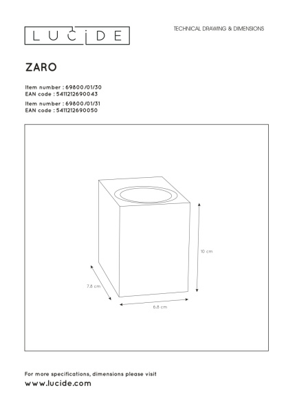 картинка Архитектурная подсветка Zaro 69800/01/31 IP44 от магазина BTSvet