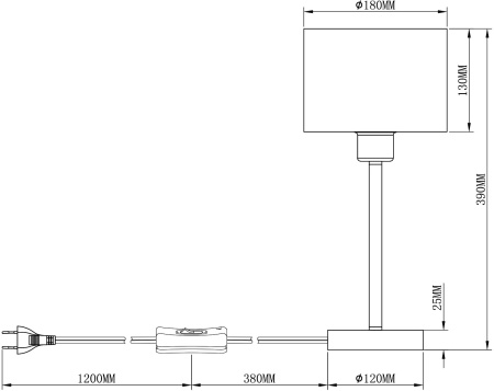 картинка Интерьерная настольная лампа с выключателем Room V2732-1T от магазина BTSvet
