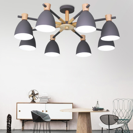 картинка Потолочная люстра светодиодная FOLKE 8 Gray от магазина BTSvet