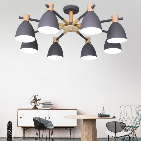 картинка Потолочная люстра светодиодная FOLKE 8 Gray от магазина BTSvet