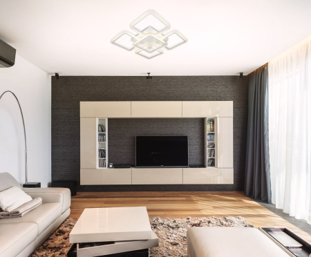 картинка Потолочная люстра светодиодная с управлением пультом смартфоном и голосом регулировкой цветовой температуры и яркости ночным режимом и таймером LED LAMPS 81218 от магазина BTSvet