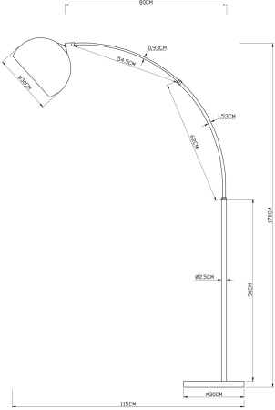 картинка Торшер с выключателем Paolo A5822PN-1PB от магазина BTSvet