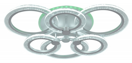 картинка Потолочная люстра светодиодная с пультом регулировкой цветовой температуры и яркости ночным режимом и таймером 10225/6LED Silver RGB от магазина BTSvet