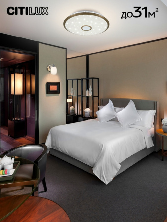 картинка Потолочный светильник светодиодный с управлением голосом и смартфоном с пультом регулировкой цветовой температуры и яркости Старлайт CL703A103G RGB от магазина BTSvet