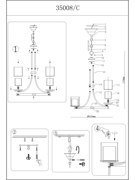 картинка Подвесная люстра 35008/C от магазина BTSvet