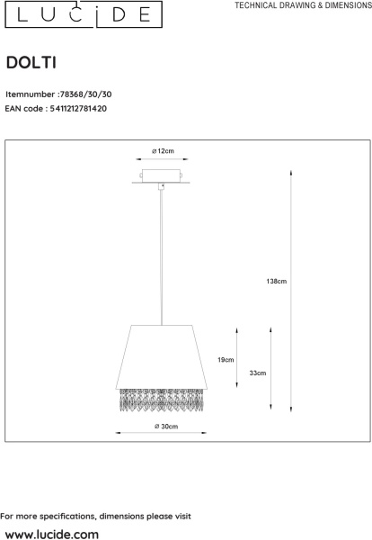 картинка Подвесная люстра Dolti 78368/30/30 от магазина BTSvet