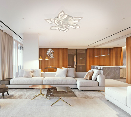 картинка Потолочная люстра светодиодная с управлением смартфоном и пультом регулировкой цветовой температурой и яркости ночным режимом и таймером LED LAMPS 81226 от магазина BTSvet