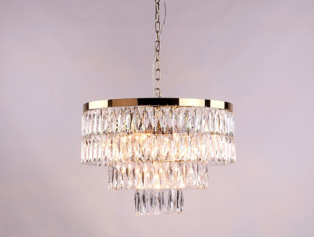 Подвесная люстра хрусталь 10125+5/C gold
