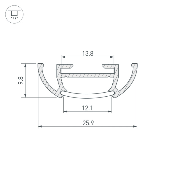 картинка Профиль TS-A-2000 (CT) ANOD (Arlight, Алюминий) 016943 от магазина BTSvet