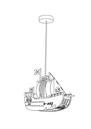 картинка Детский подвесной светильник пиратский корабль для мальчиков Kita 15723 от магазина BTSvet
