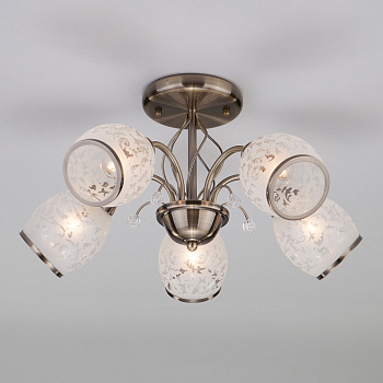 Потолочная люстра 30026/5 античная бронза