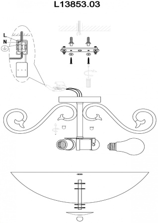 картинка Потолочная люстра кованая Napoli L13853.03 от магазина BTSvet