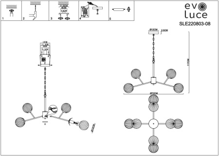 картинка Подвесная люстра Andria SLE220803-08 от магазина BTSvet