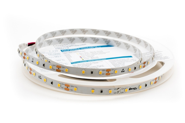 Светодиодная лента ULS-2835-60LED/m-8mm-IP20-DC24V-6W/m-5M-W катушка в герметичной упаковке