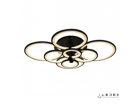 Потолочная люстра светодиодная диммируемая с пультом Ring A001/8 BK