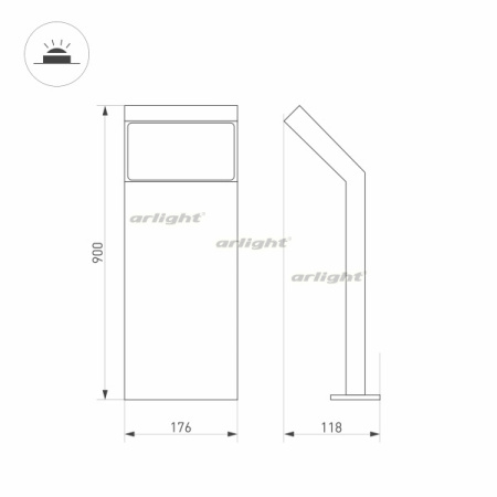 картинка Ландшафтный светильник наземный LGD-ECRAN-BOLL-H900-9W Warm3000 (GR, 108 deg, 230V) (Arlight, IP65 Металл, 3 года) 029992 от магазина BTSvet
