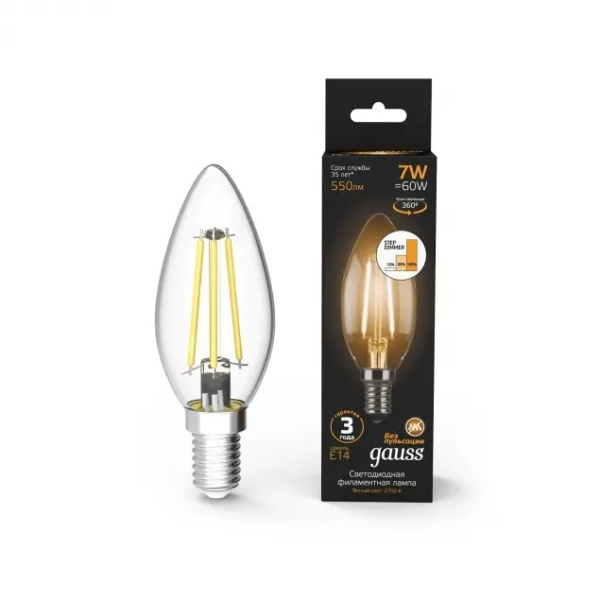 Лампочка LED Filament Candle E14 7W 2700К 1/10/50 103801107