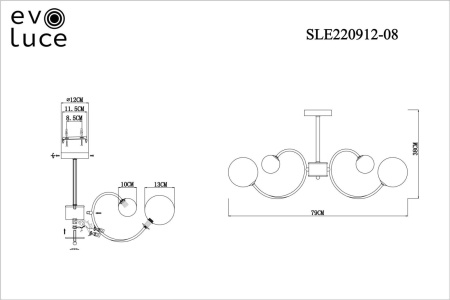 картинка Люстра потолочная на штанге светодиодная Formae SLE220912-08 от магазина BTSvet