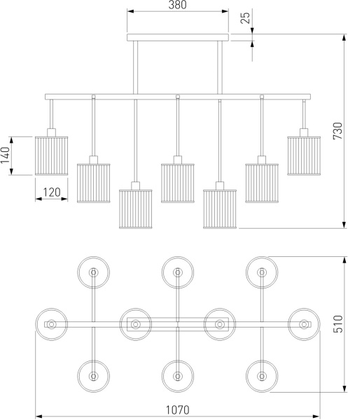 картинка Потолочная люстра на штанге Eurosvet Inari 60144/10 золото от магазина BTSvet