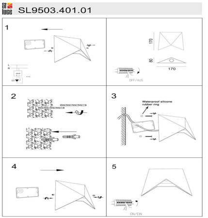 картинка Настенный светильник уличный Canneto SL9503.401.01 от магазина BTSvet