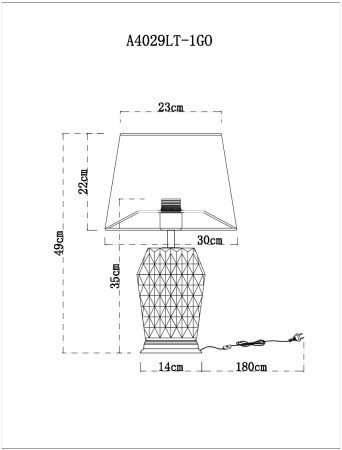 картинка Интерьерная настольная лампа с выключателем Murano A4029LT-1GO от магазина BTSvet